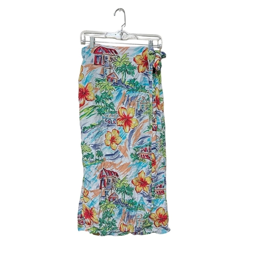 Vintage Crazy Horse Liz Claiborne Hawaiian Print Skirt Size 10